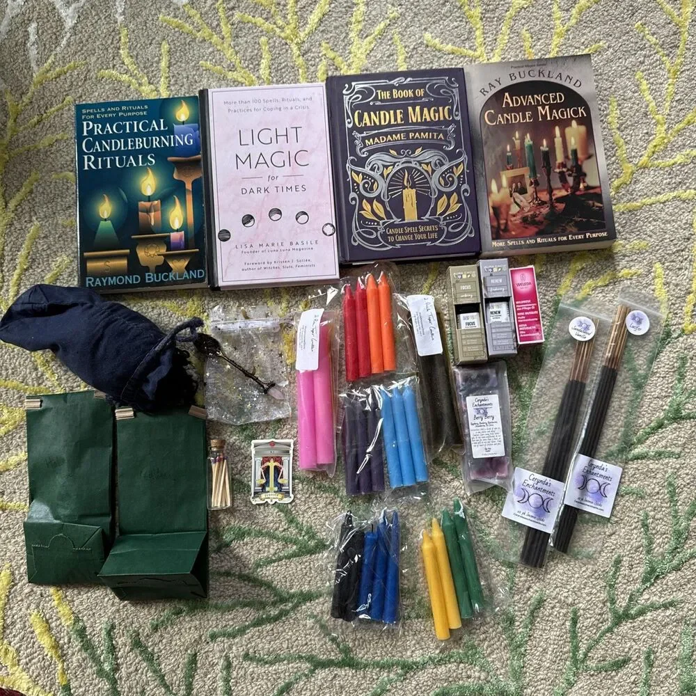 Candle Magic Starter Kit For Spells, Light Magic, Wicca- Love, Prosperity